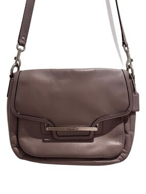 Coach Leather Flap Crossbody in Dusty Mauve